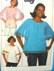 8206 Simplicity JIFFY FOLKSY PULLOVER TOP PATTERN SZ 10,14 OR 16 choice uncut